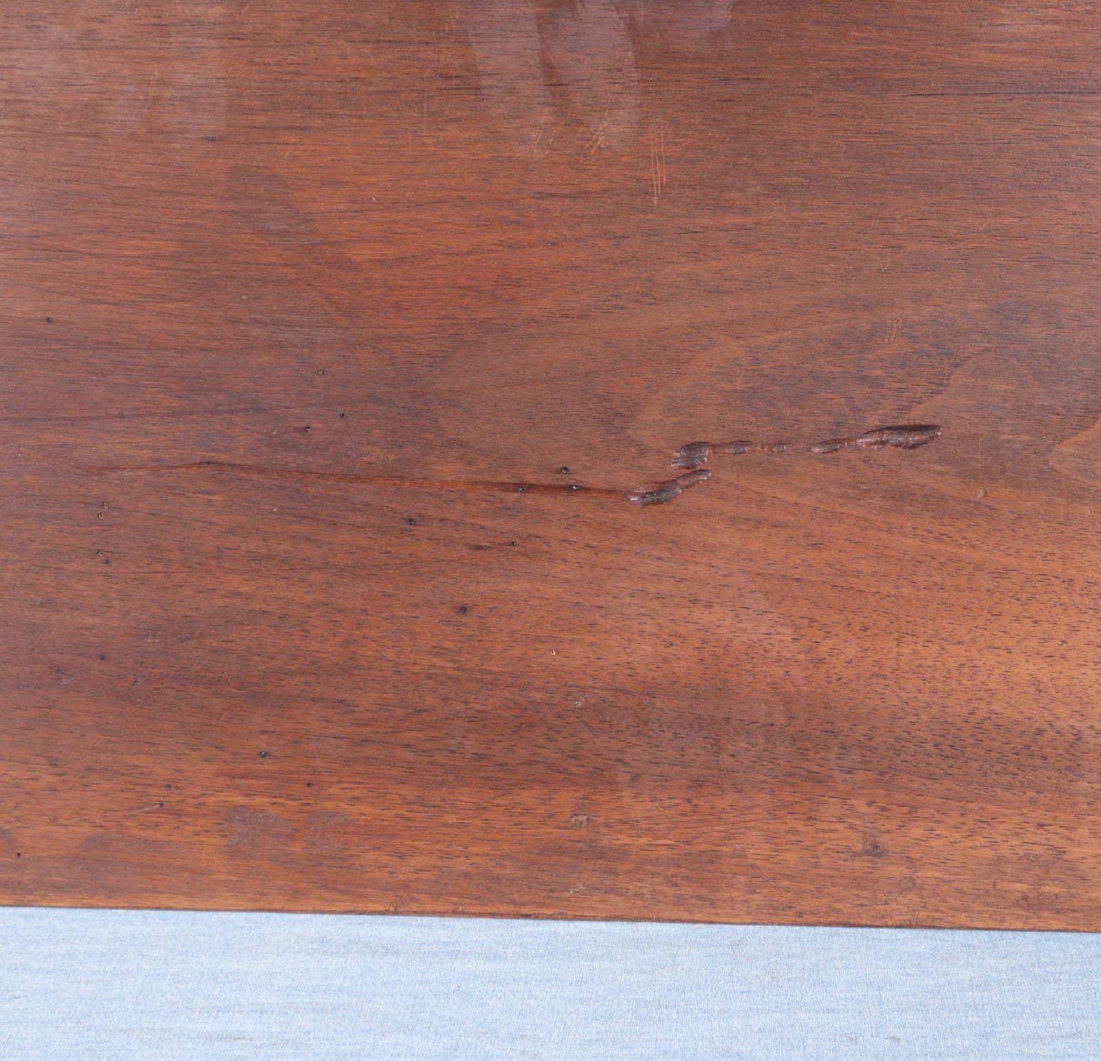 45" Wide Antique French Solid Walnut Wood Panel/Crest Pediment w/Carvings