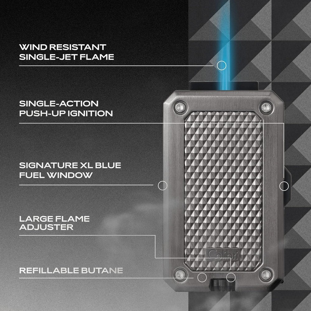 Authentic Rally Metal Torch Lighter, Windproof, Refillable Butane, Modern Style