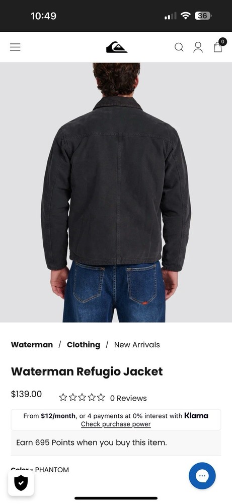 Quiksilver Waterman “Refugio” Brown Jacket