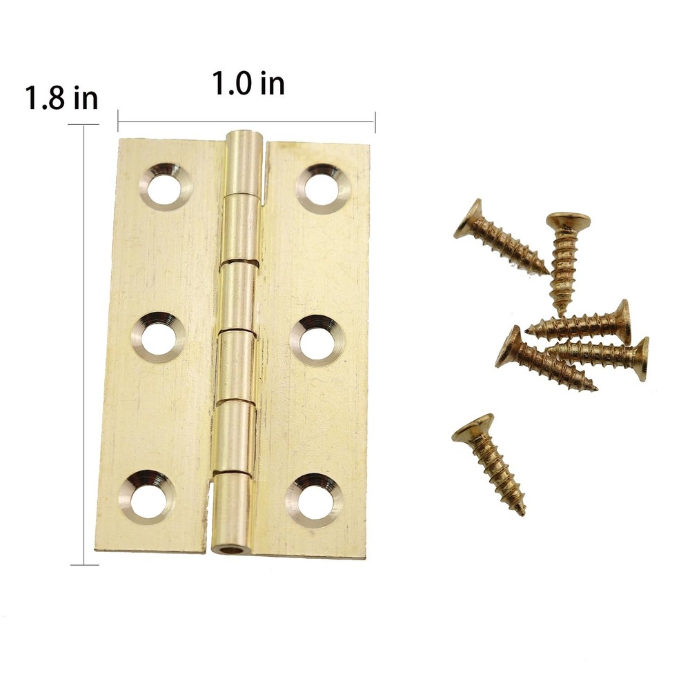 2PCS 2mm Thick Solid Brass Butt Hinge Round Corner Mortise Hinge Cabinet Door...