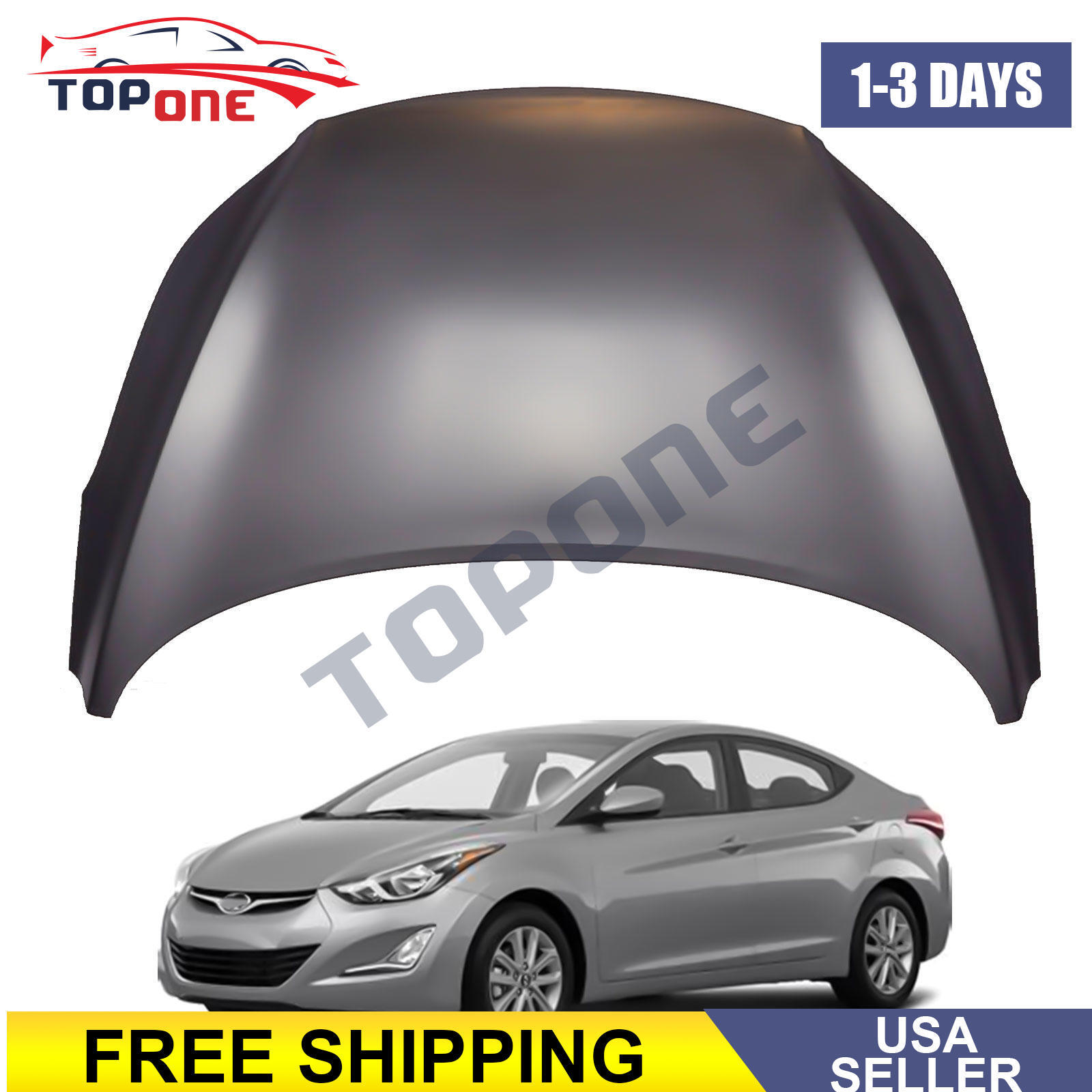 Primed Steel Hood For 11-16 Hyundai Elantra Sedan 13-14 Elantra Coupe HY1230150