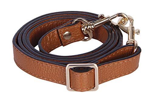 Full Grain Leather Adjustable Crossbody Straps Replacement - 0.7” Wide, Brown