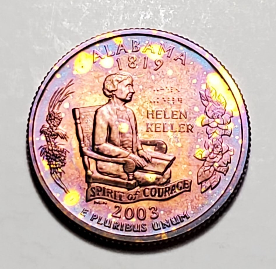 TONED 2003 S ALABAMA STATE QUARTER CLAD PROOF UNC #C4152