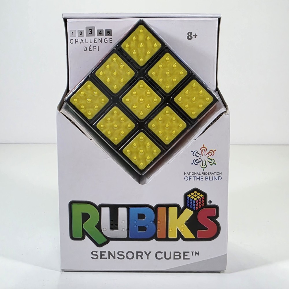 Rubik's Sensory Cube 3x3 Embossed Patterns & Colors Solve by Touch for The Blind