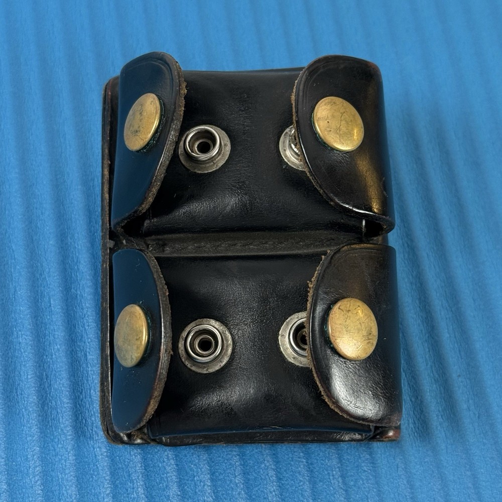 Jay Pee Double 38 Spl. 357 Ammo Dump Snap Pouch Black Leather