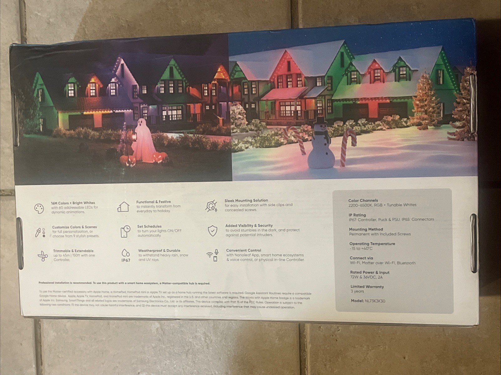 Nanoleaf Smart Multicolor Permanent Outdoor Lights Smarter Starter Kit 100ft