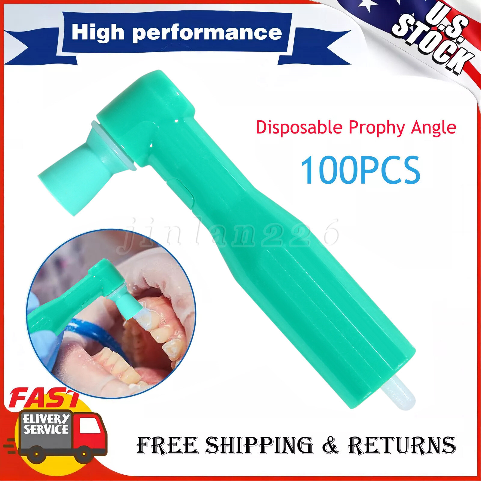 Dental Disposable Prophy Angles Regular Latex Free Right Angle 90° 100pcs