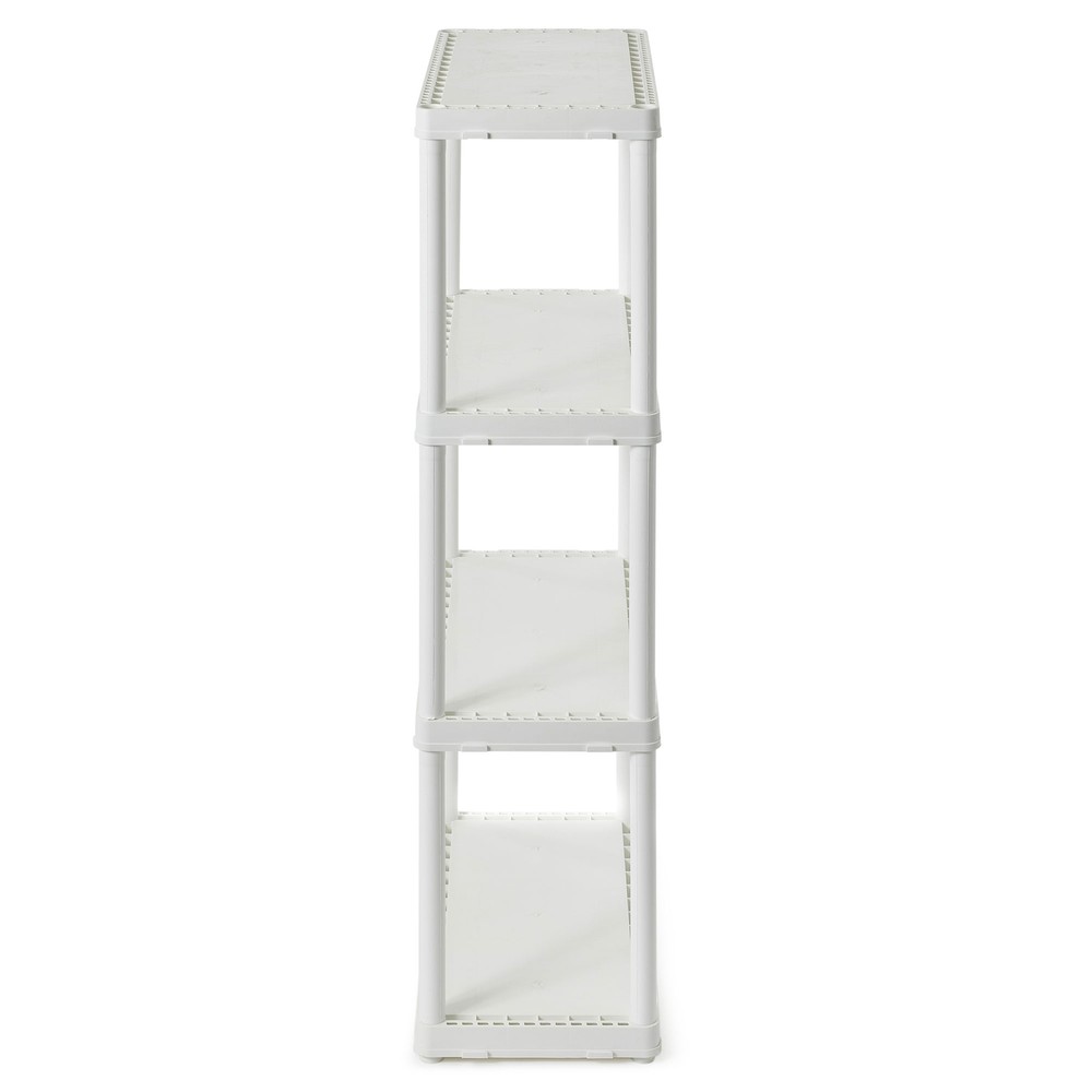 Gracious Living 4 Shelf Fixed Height Light Duty Storage Unit, White (3 Pack)