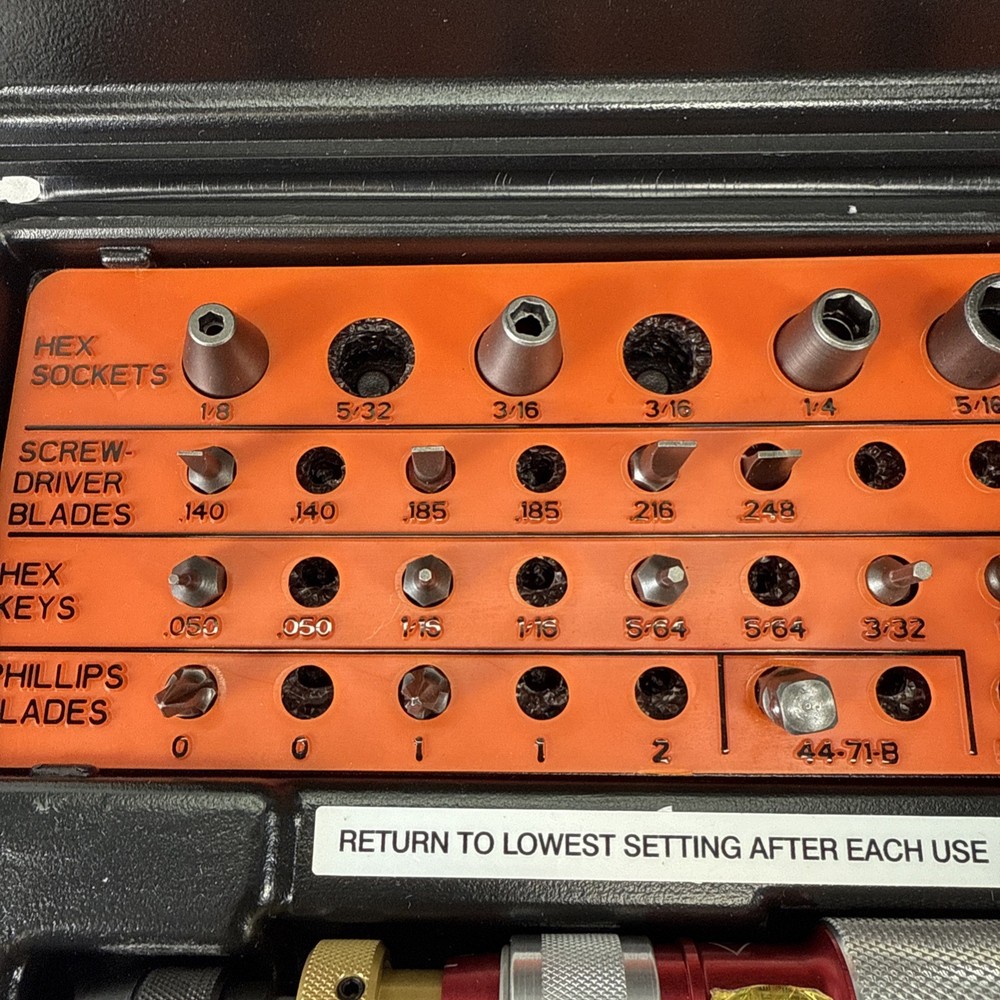 Utica KT-30 TS-30 Torque Screwdriver + Bit Set & Case USA