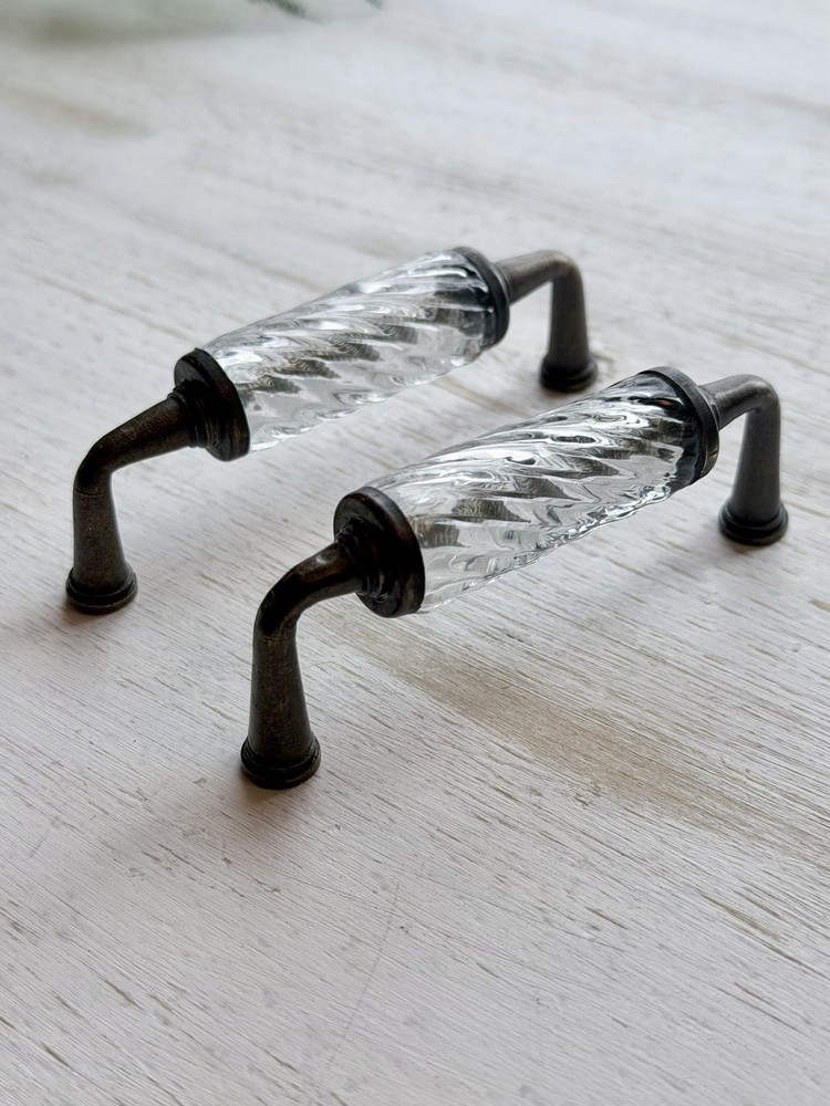 Antique Bronze Metal Drawer Pulls Handles Glass Cabinets Kitchen Door Knobs