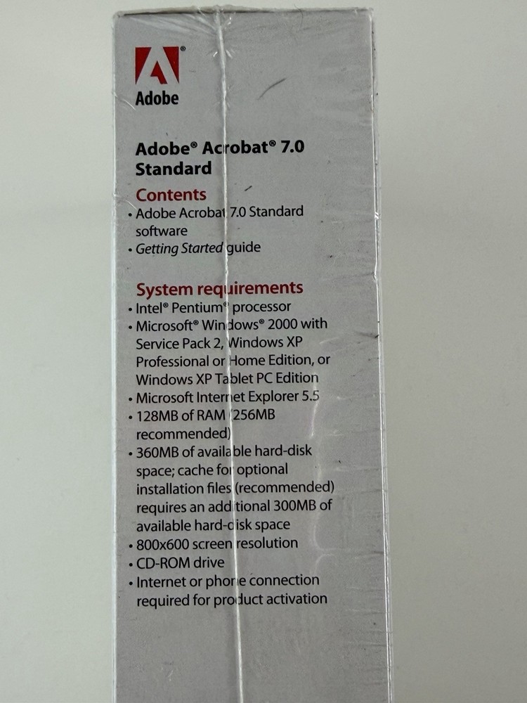 Genuine Adobe Acrobat 7.0 Standard Windows PDF Software