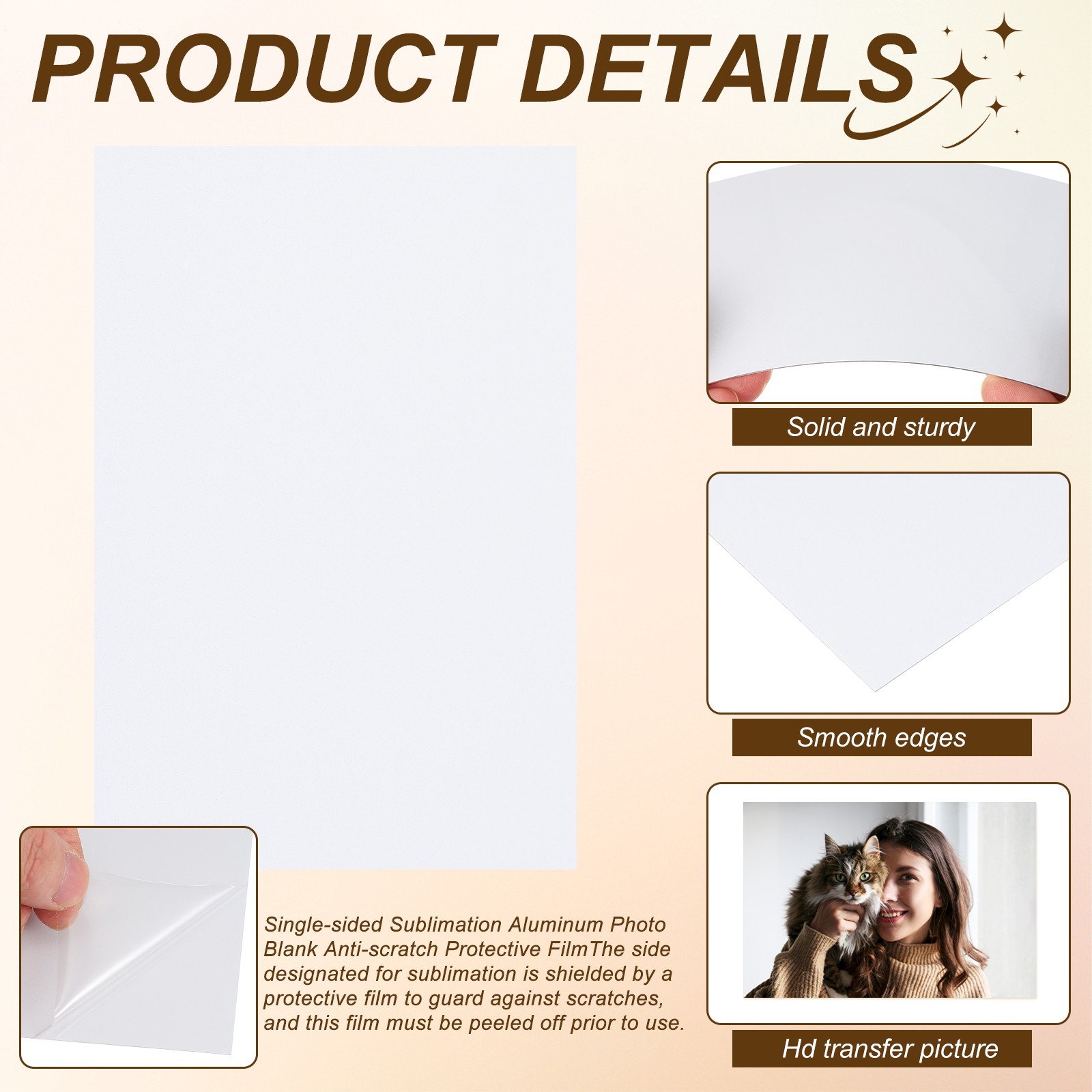 3 Pcs 4x6 Inch Sublimation Blanks, Aluminum Sublimation Metal, Pearl White