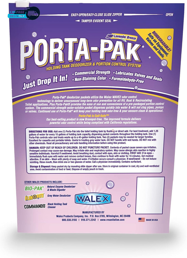 Porta-Pak Black Holding Tank Deodorizer & Portion Control System Drop-Ins