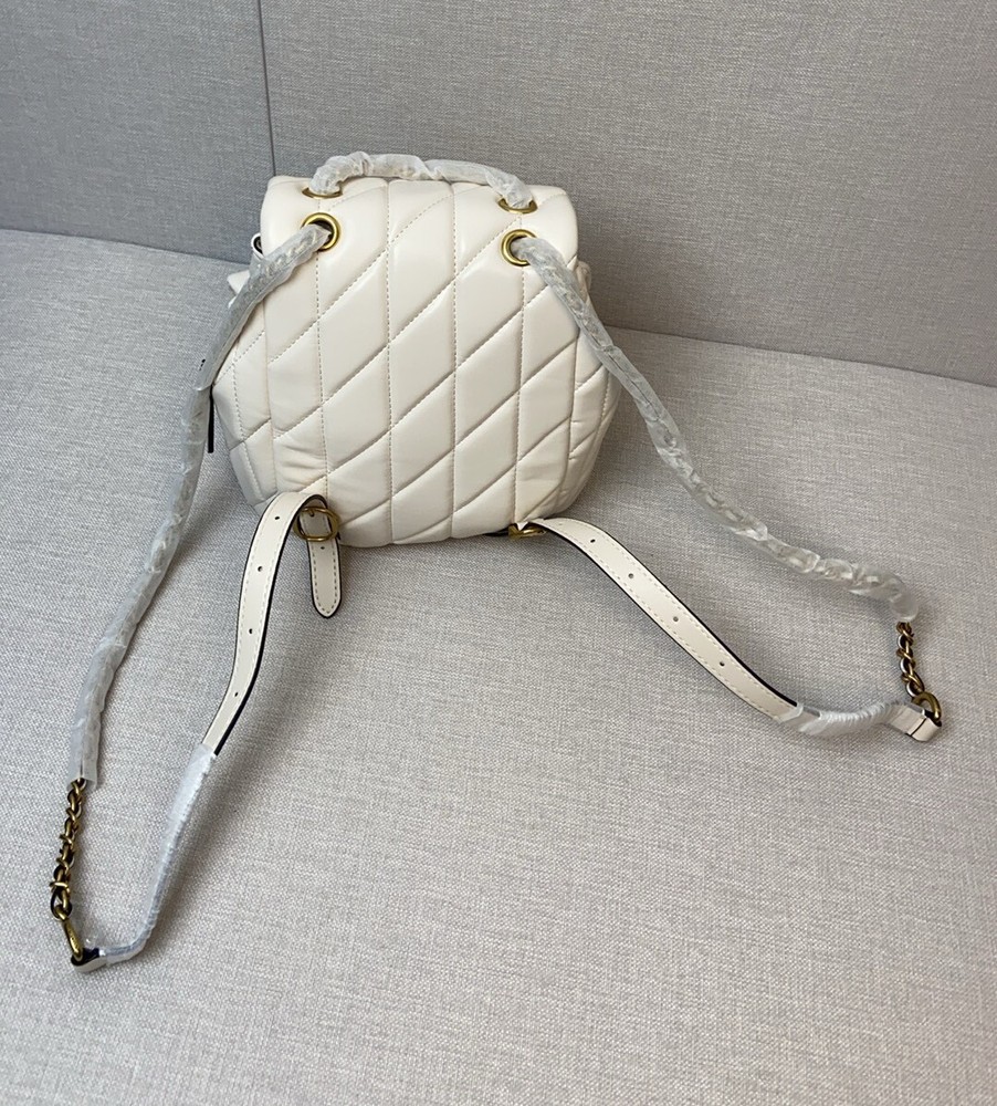 Backpack 21 CU076 White Nappa Leather