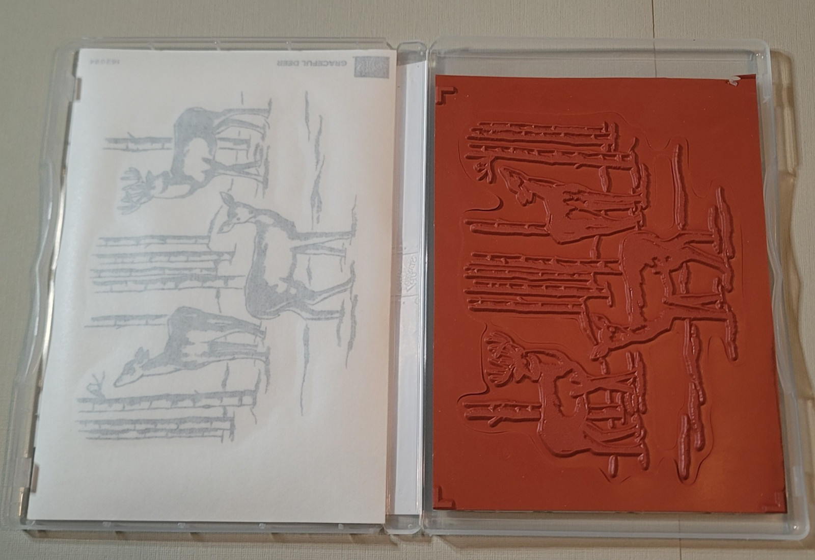 Retired Stampin' Up Large/Background Stamp- GRACEFUL DEER (162084)