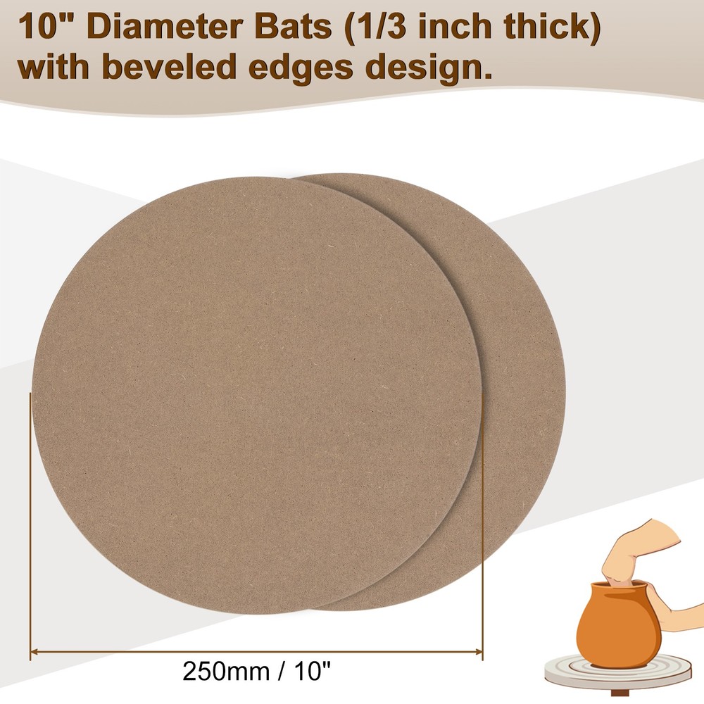 2-Pack 10-Inch Brown Ceramic Drying Slabs, 8mm Thick