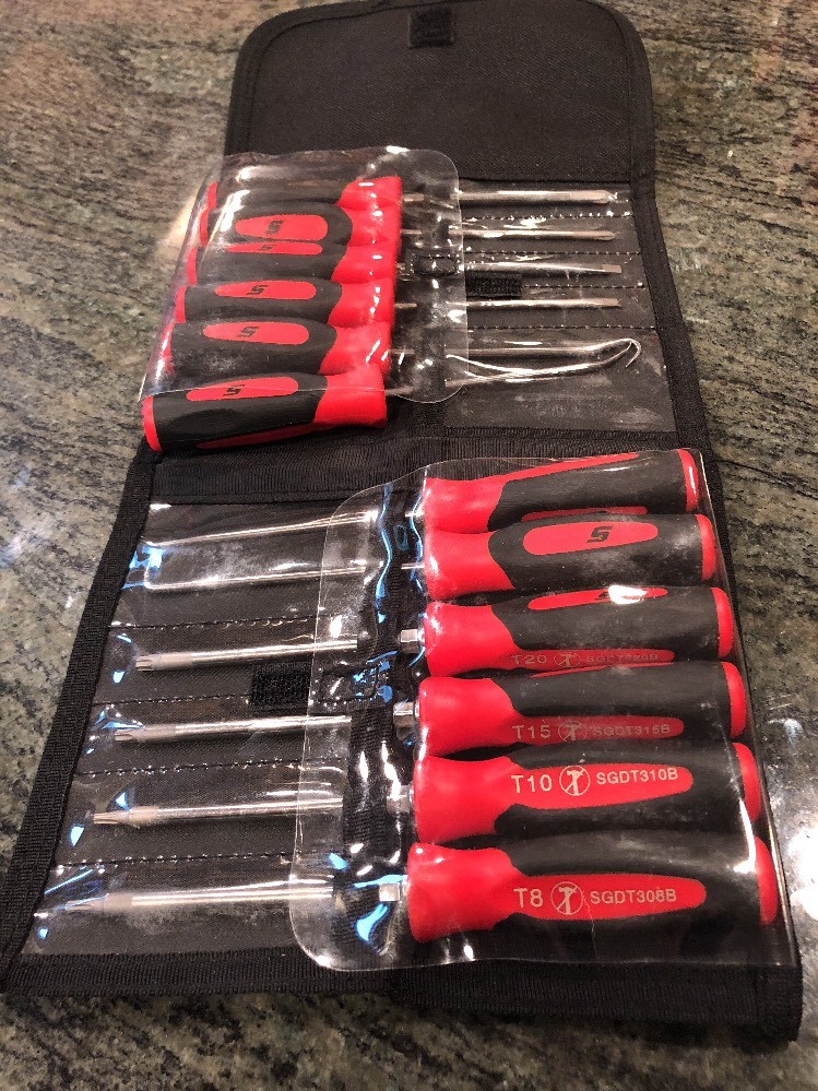 Snap On sgmini12ar 12 pc mini pic, screwdriver & torx set red