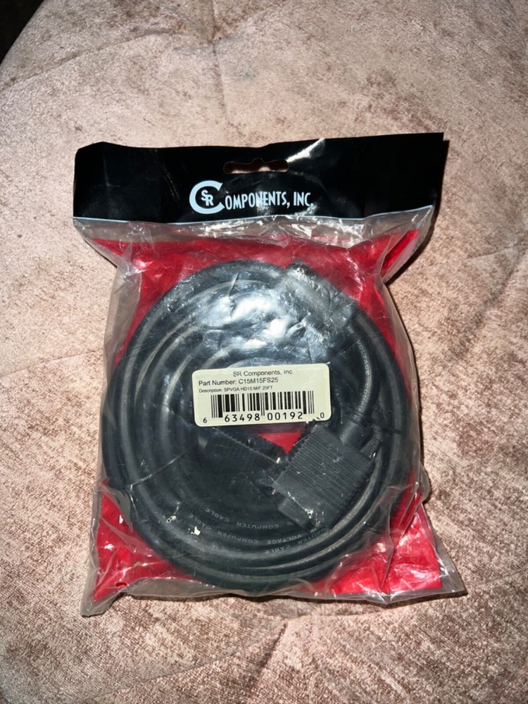 SR Components Inc. SPVGA HD15 M/F 25ft Cable
