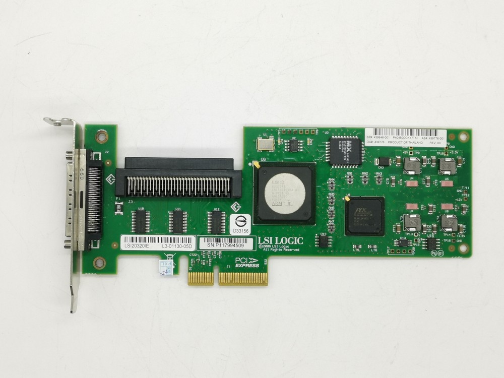 Low profile bracket LSI Logic SCSI LVD/SE controller PCI Express x4 LSI20320IE-