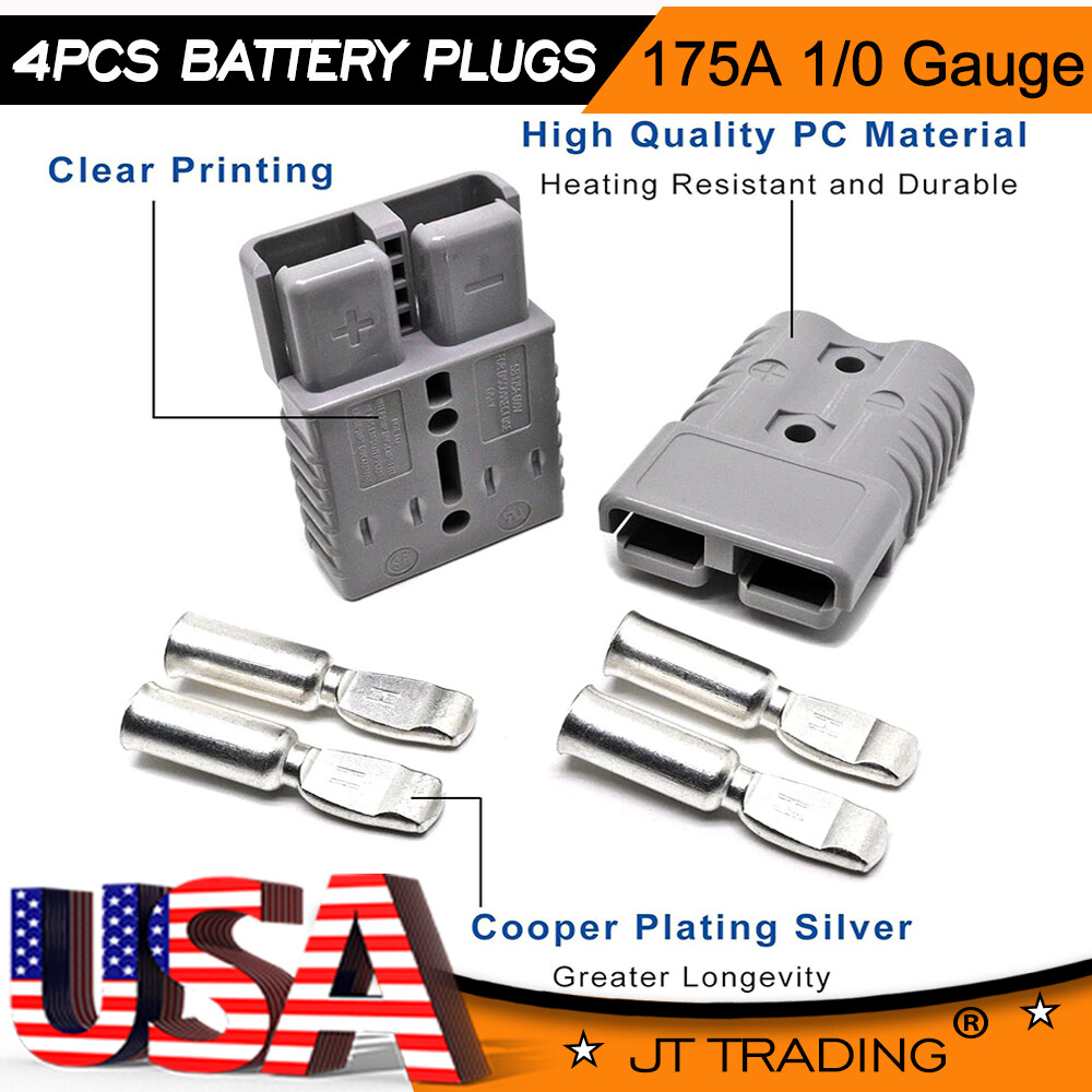 4X Battery Plugs Quick Connect Disconnect Jumper Cable Connectors Winch 175A