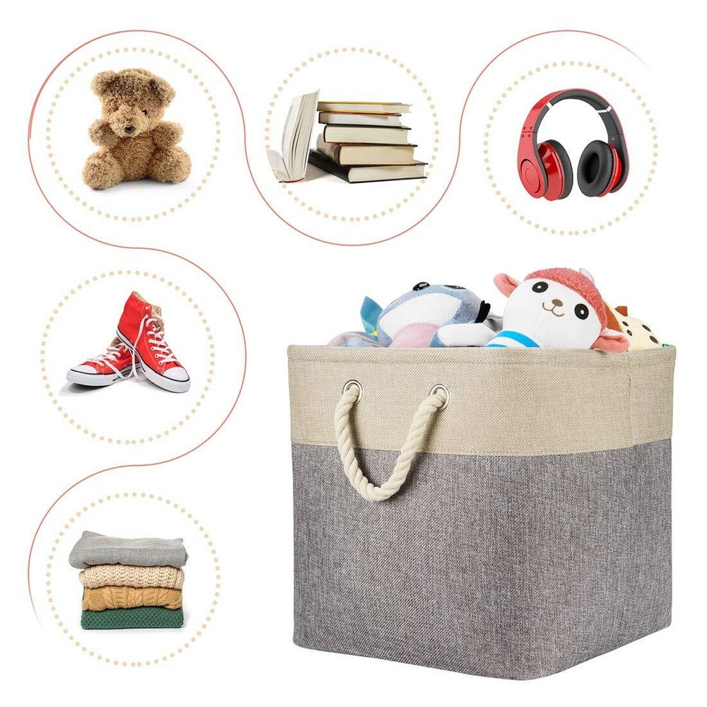 3pack Large Foldable Storage Binscollapsible Sturdy Cationic Fabric Organizing