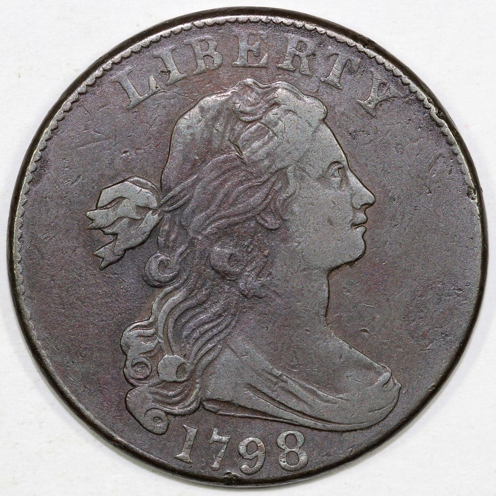 1798 1c S-165 2nd Hairstyle Draped Bust Large Cent