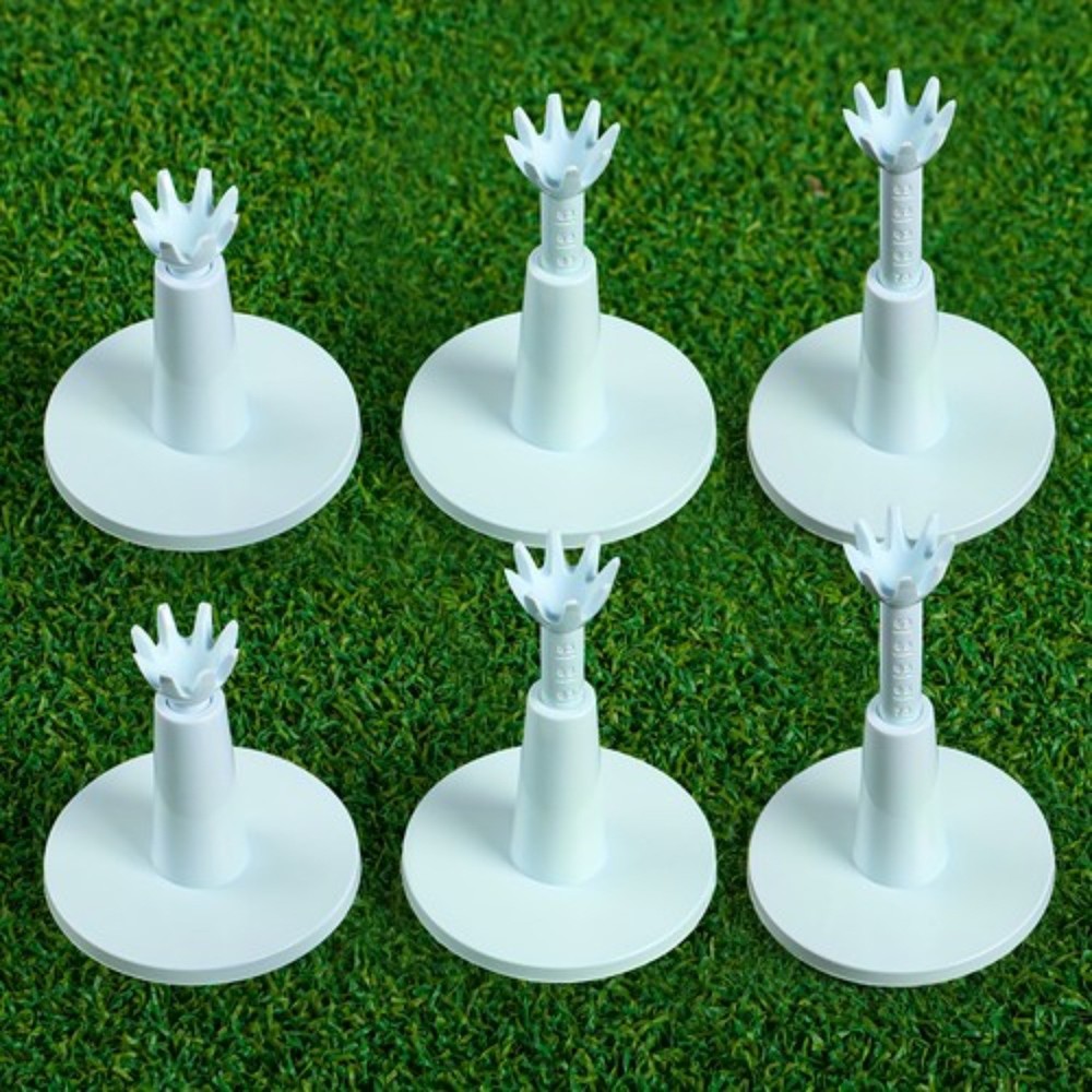 Golf Rubber Tee Adjustable 6 Pack, Unbreakable Height from 2.1" to 2.9"