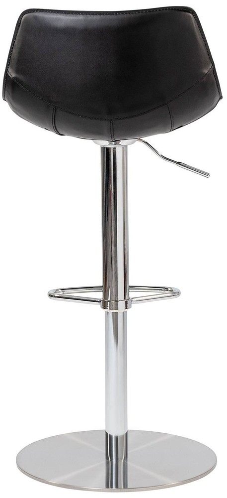 Rudy Black Leather Adjustable Swivel Stool