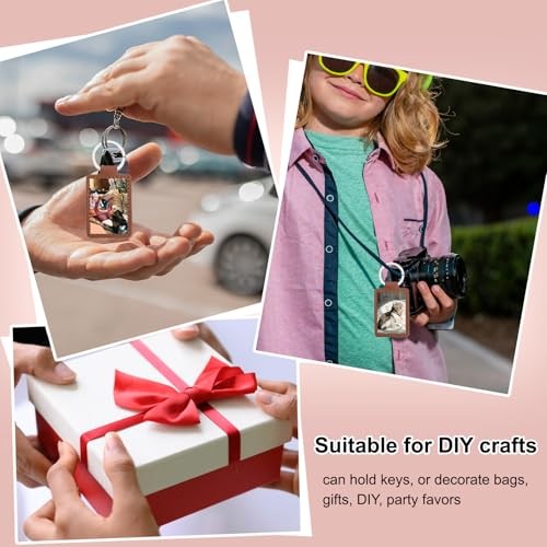 Sublimation Blank Keychains, Rectangle Leather Keychain Blanks Double Side Red