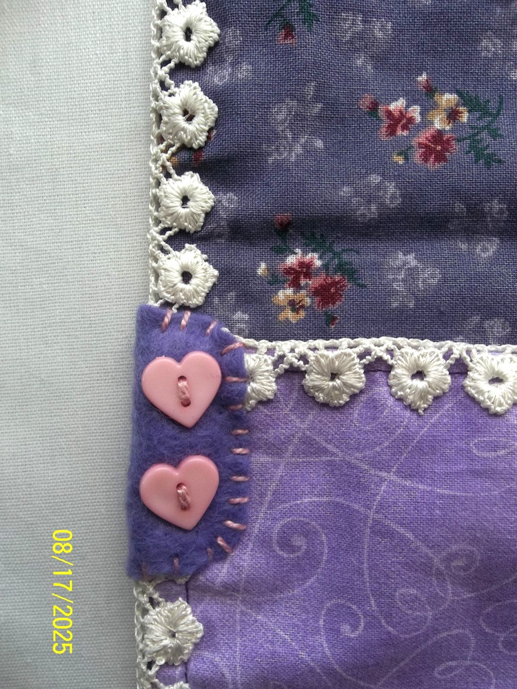 Handmade Fabric Applique Project Bag for Needlework/Crafts - Lined