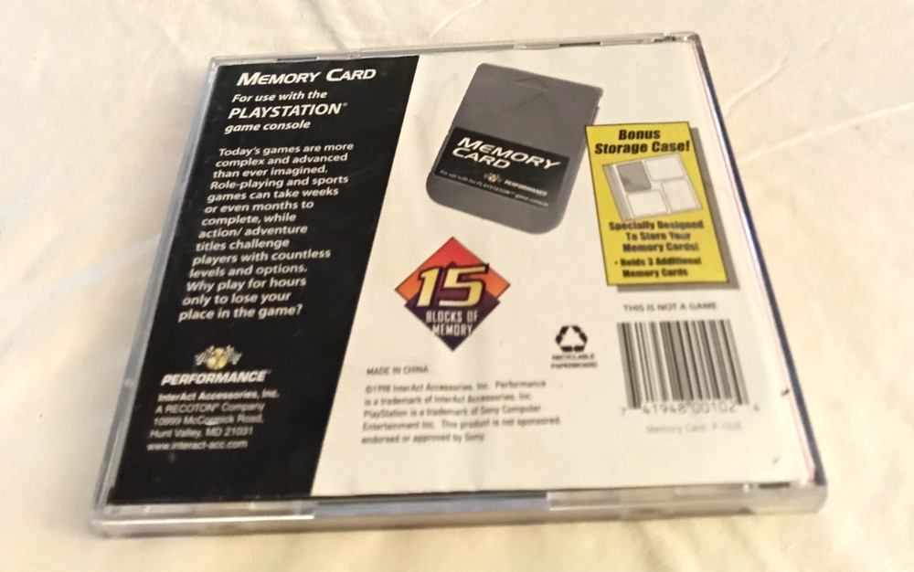 Playstation Performance Brand Memory Cards P-102E 4-Pack With Case Work Perfect