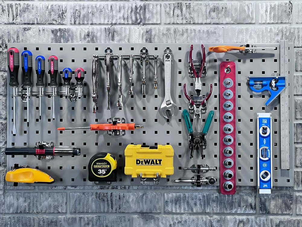 46-Piece Lockhook Steel Pegboard Hook Assortment Kit for Organizing Tools