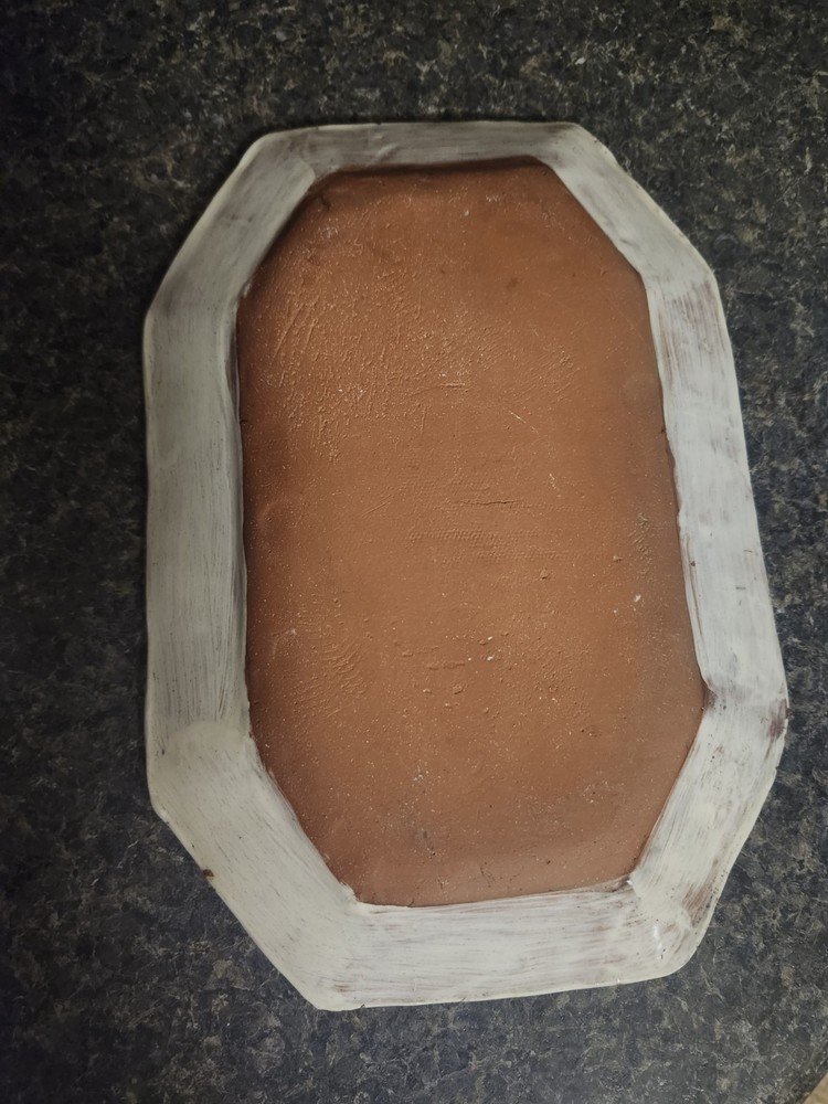 Handmade terracotta tree platter - catch-all. Vintage ?