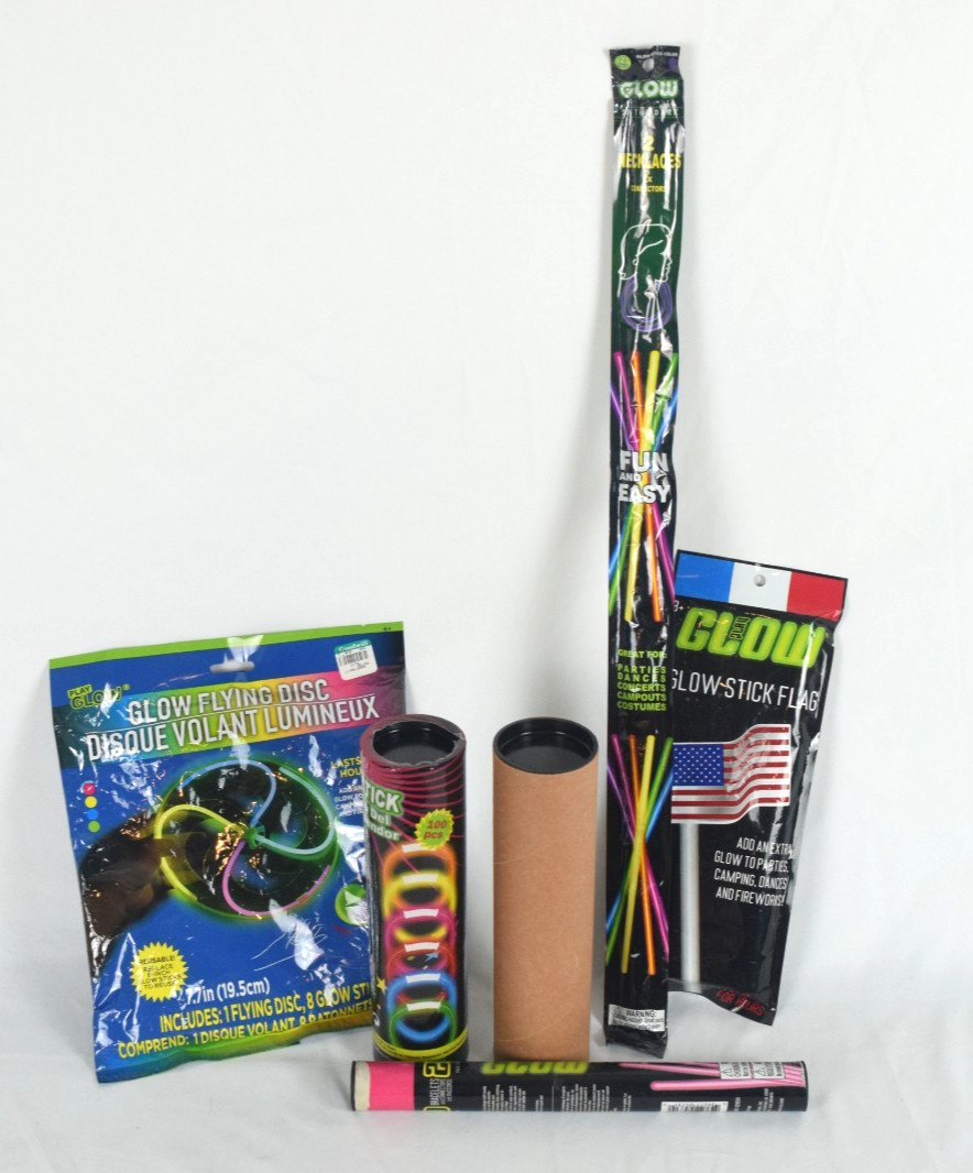 Glow Stick Lot 220+ Pieces Bracelets Necklaces Frisbee American Flag Party Pack