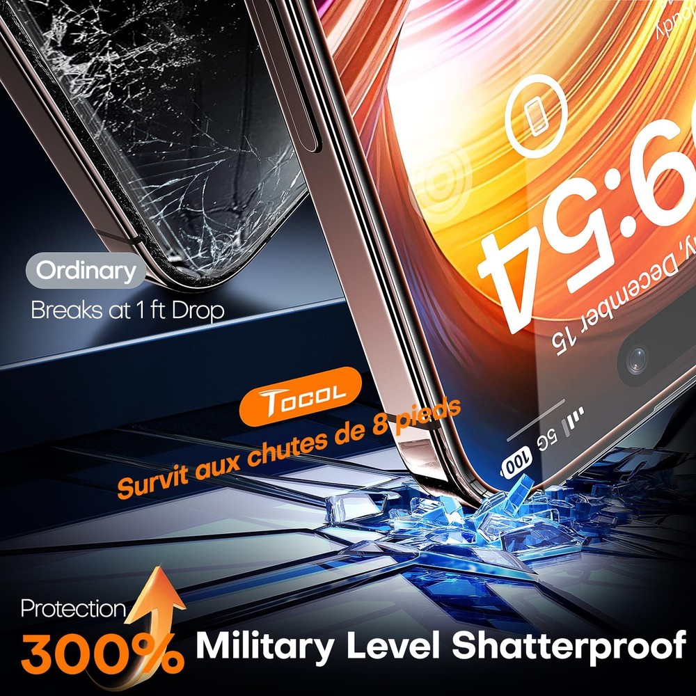 TOCOL for iPhone 16 Pro Max Screen Protector, 9H 16 Max, Clear