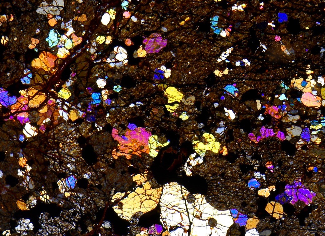 Meteorite NWA 16394 - rare WINONAITE Achondrite  Microscope Slide Thin Section