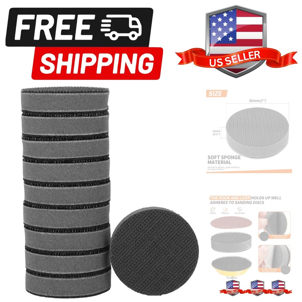 2 Inch 50mm Soft Foam Interface Sponge Pad 10 Pack 2" Hook and Loop Replaceme...