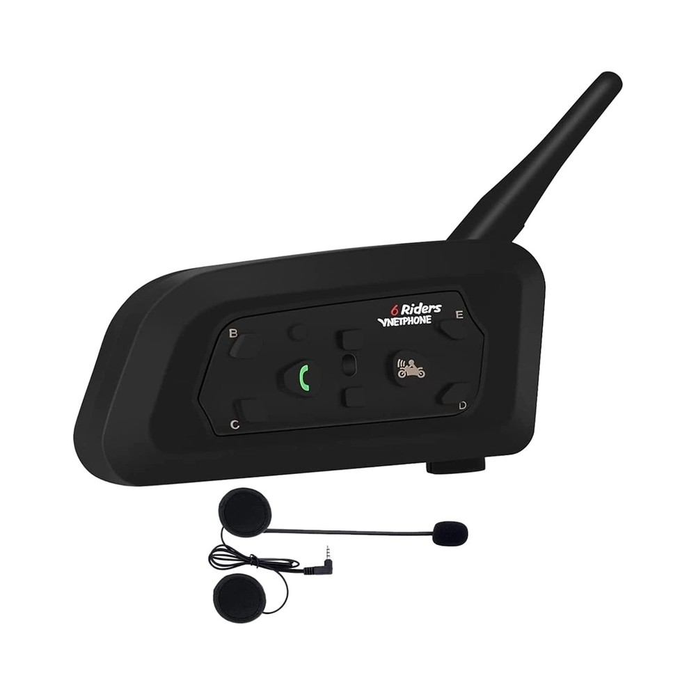 EJEAS Vnetphone V6 Motorcycle Bluetooth Headset, 2 Riders Intercom Bluetooth ...