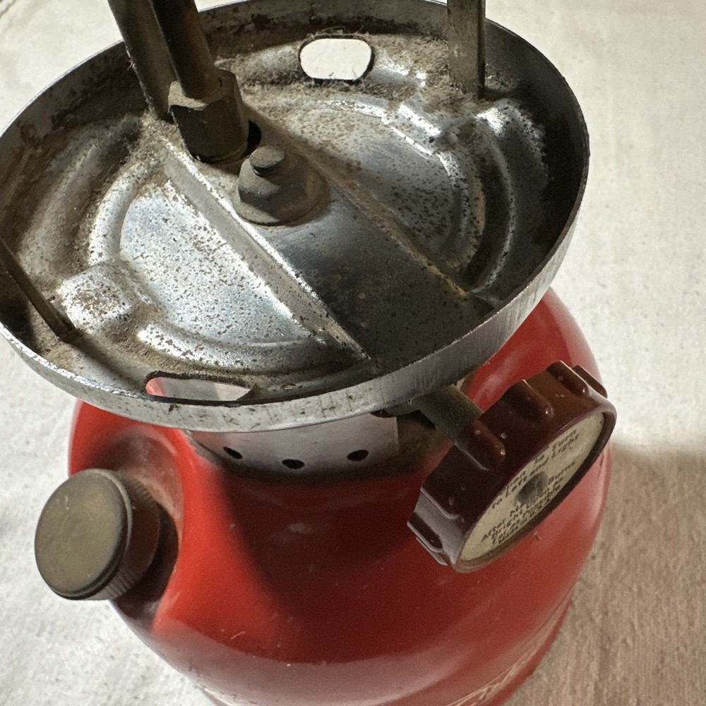Vintage 5/72 Coleman Model 200A Red Camping Lantern without globe untested