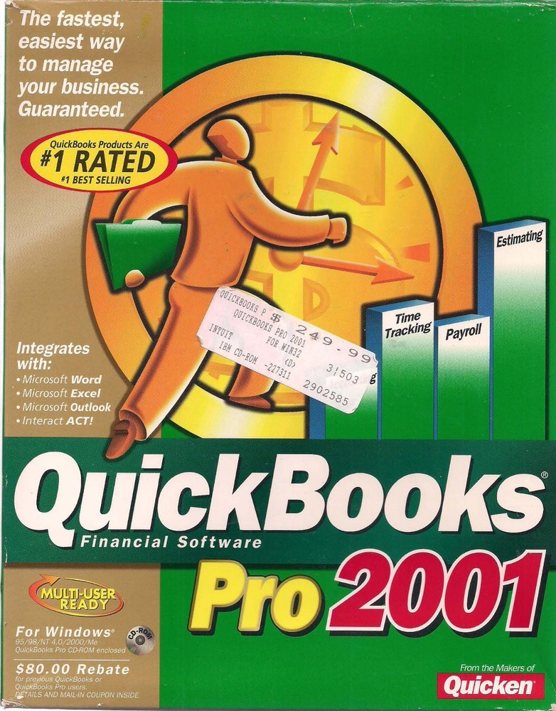 FINANCIAL SOFTWARE  QuickBooks PRO 2001 for small Business