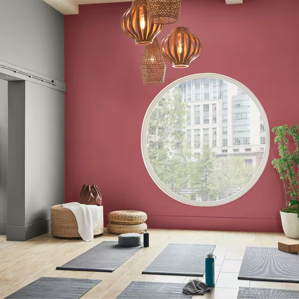 1 Gal. #QE-06 Reddest Red Eggshell Interior Paint