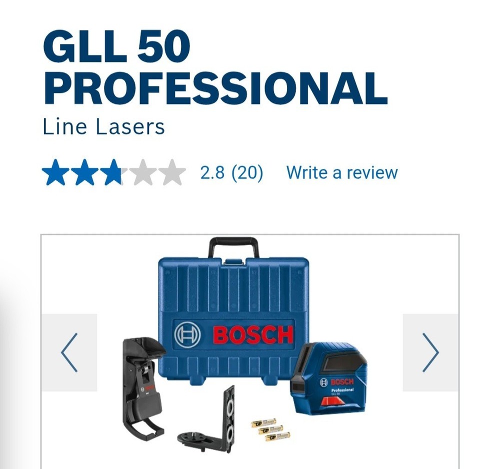 Bosch GLL50 Self-Leveling 360° Cross-Line Laser Red