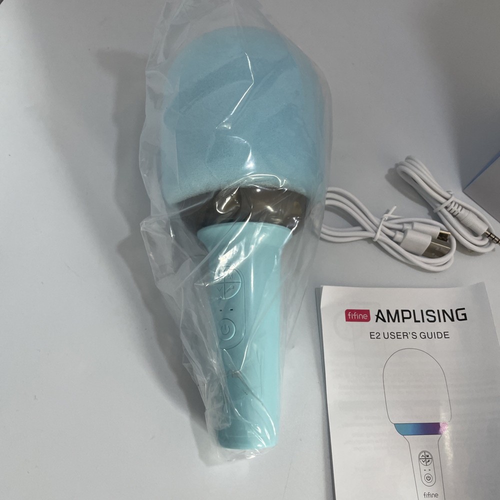 FiFine Amplising E2 Wireless Bluetooth Karaoke Microphone 2-in-1 Speaker Blue