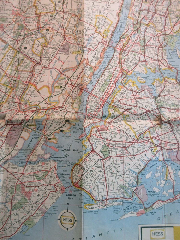 1960's Hess Road Map - New Jersey
