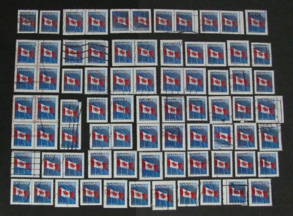 CANADA STAMPS COLLECTIONS LOTS  (FLAG)USED HINGED G/NG. (059P)
