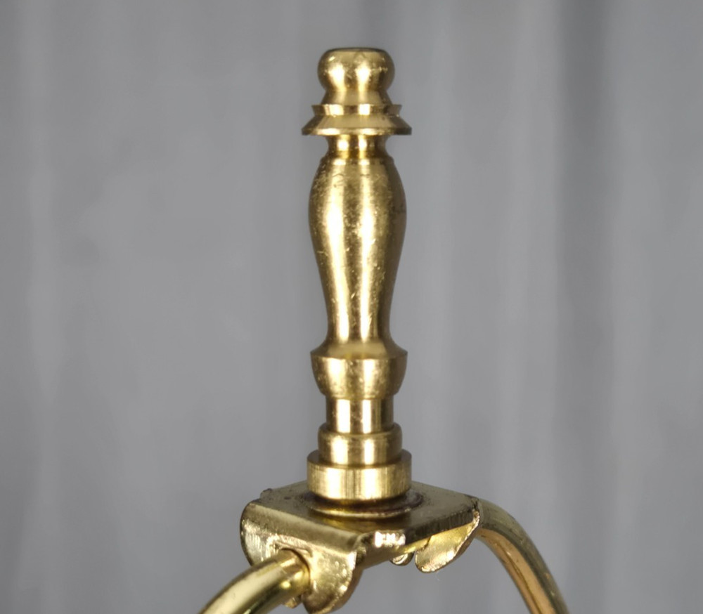 Solid Brass and marble pineapple motif table lamp, unmarked Hollywood Regency
