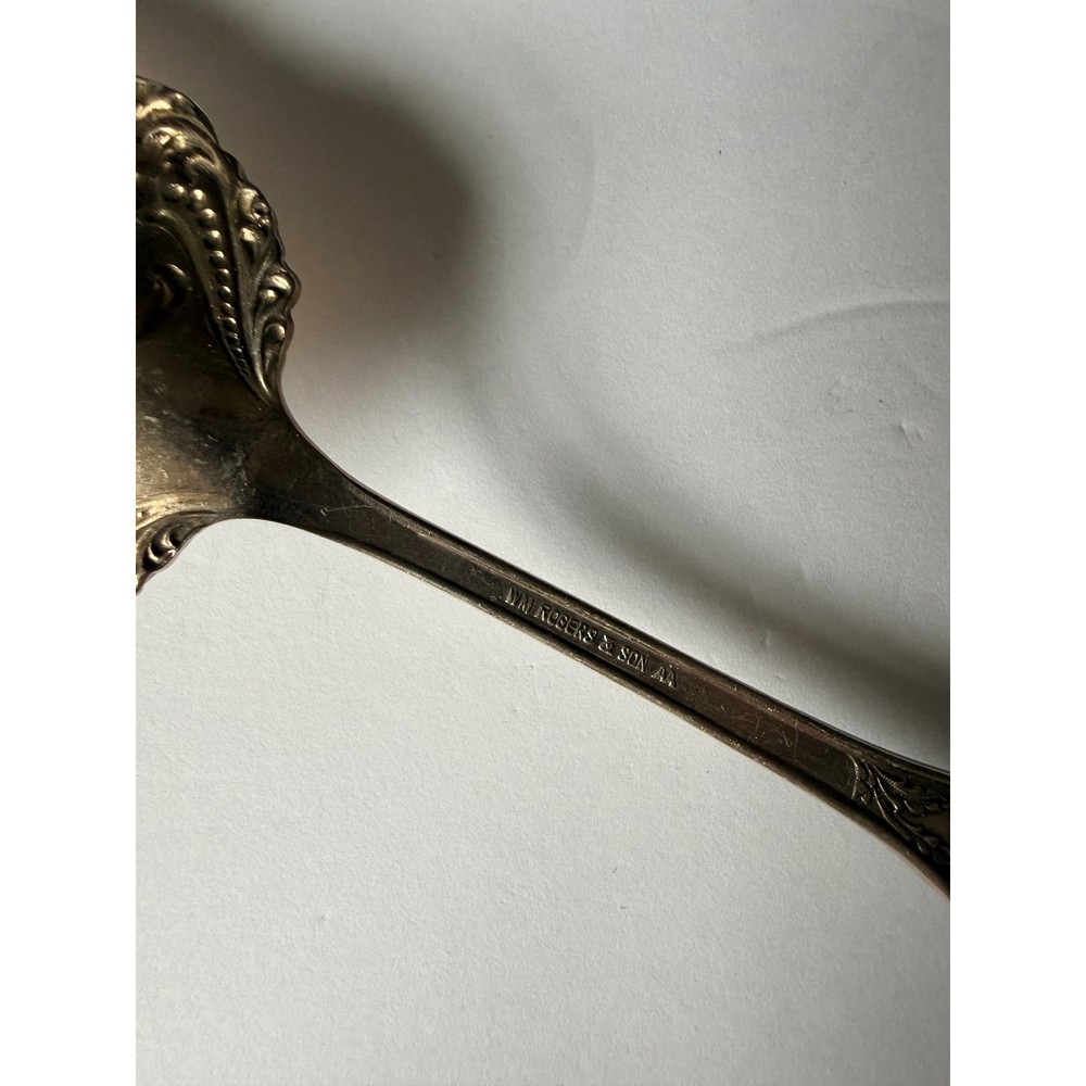 Wm Rogers & Son AA Arbutus Silver Plate Shell Serving? Spoon Antique 1908 Floral