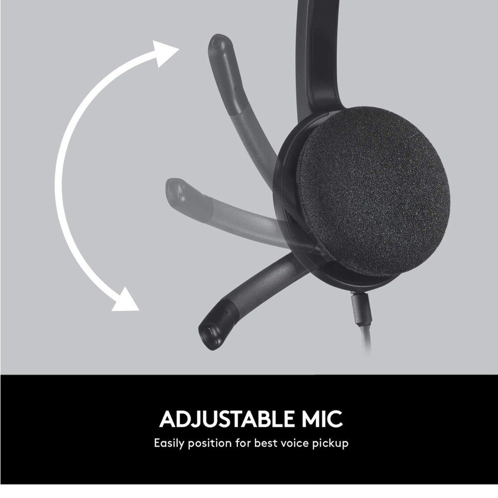 Logitech USB Headset H340, Stereo, USB Headset for Windows and Mac - Black