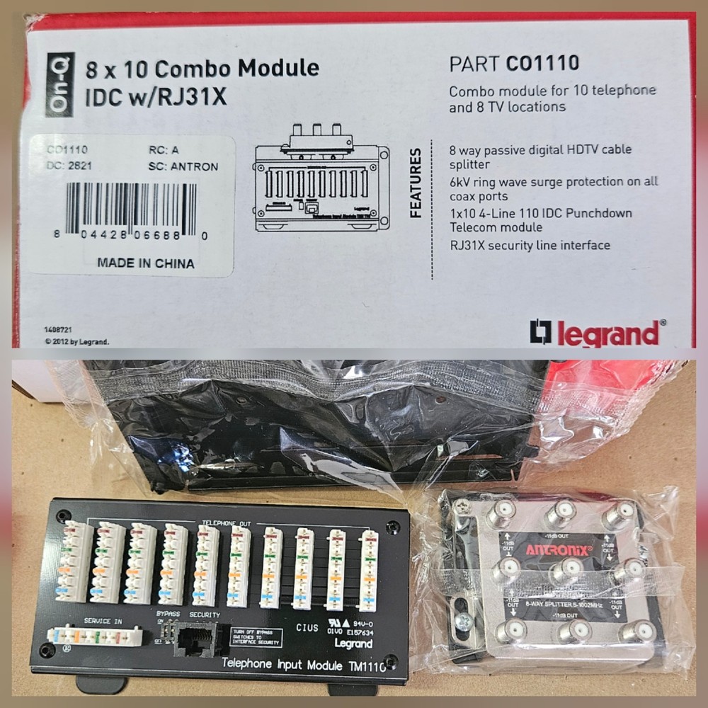 Legrand 8 x 10 Combo Module IDC w RJ31X CO1110