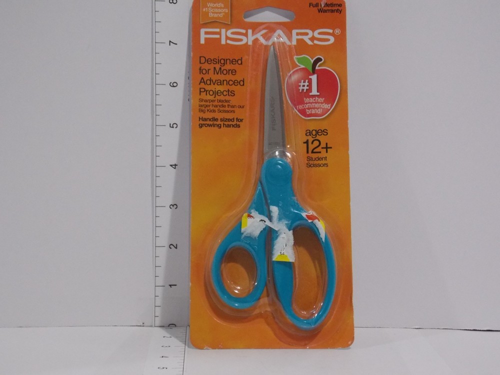 Fiskars Student Scissors Ages 12+ Sharp Blades Blue Handle Advanced Projects New